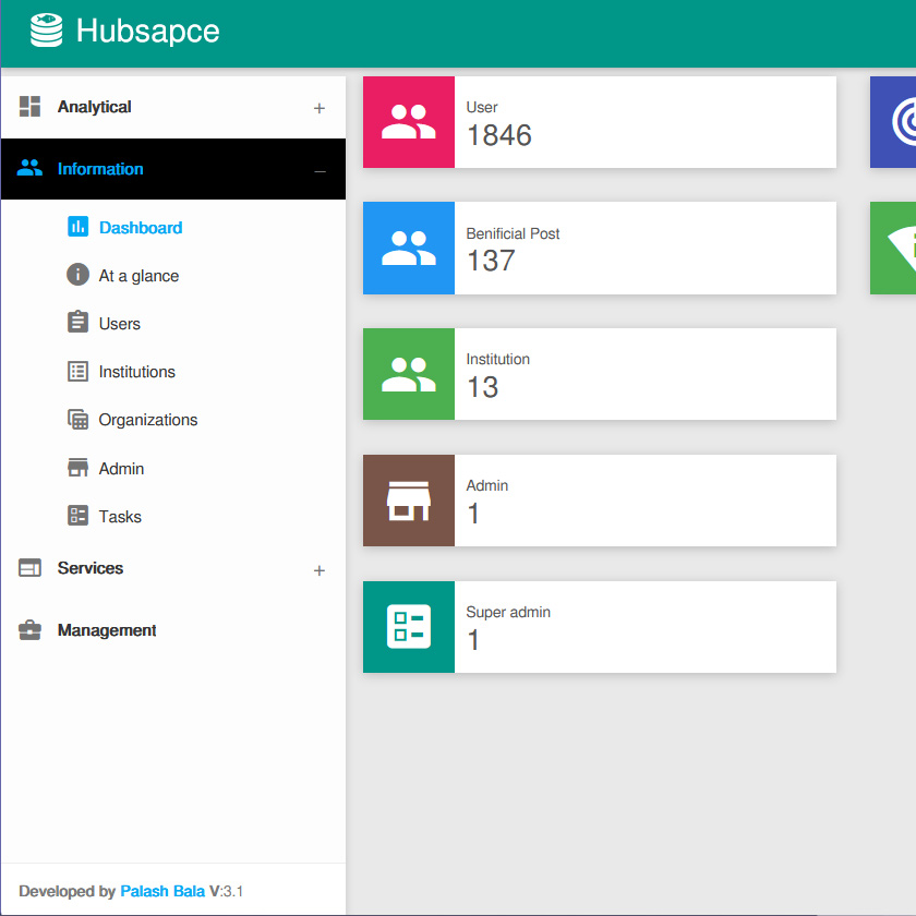 Dashboard with laravel project of Palash Bala